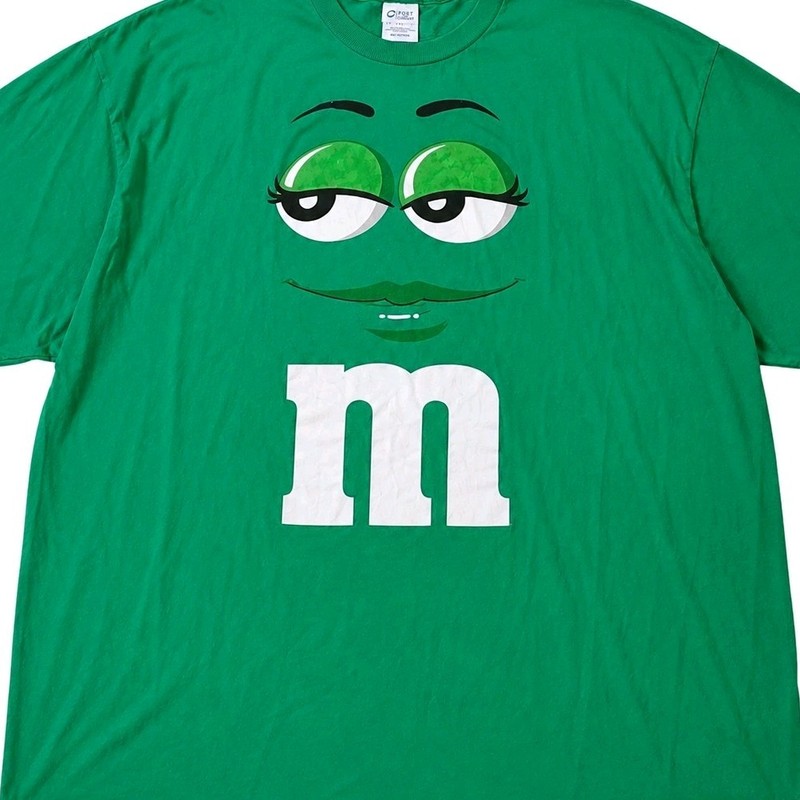 M&Ms Green Character Tee 4XL Funny Halloween Costume Big Tall Graphic Shirt