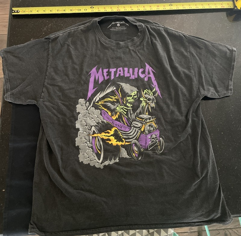 Metallica Skeleton Race Shirt XL Here Comes Revenge Rat Fink Hot Rod NEW gallery
