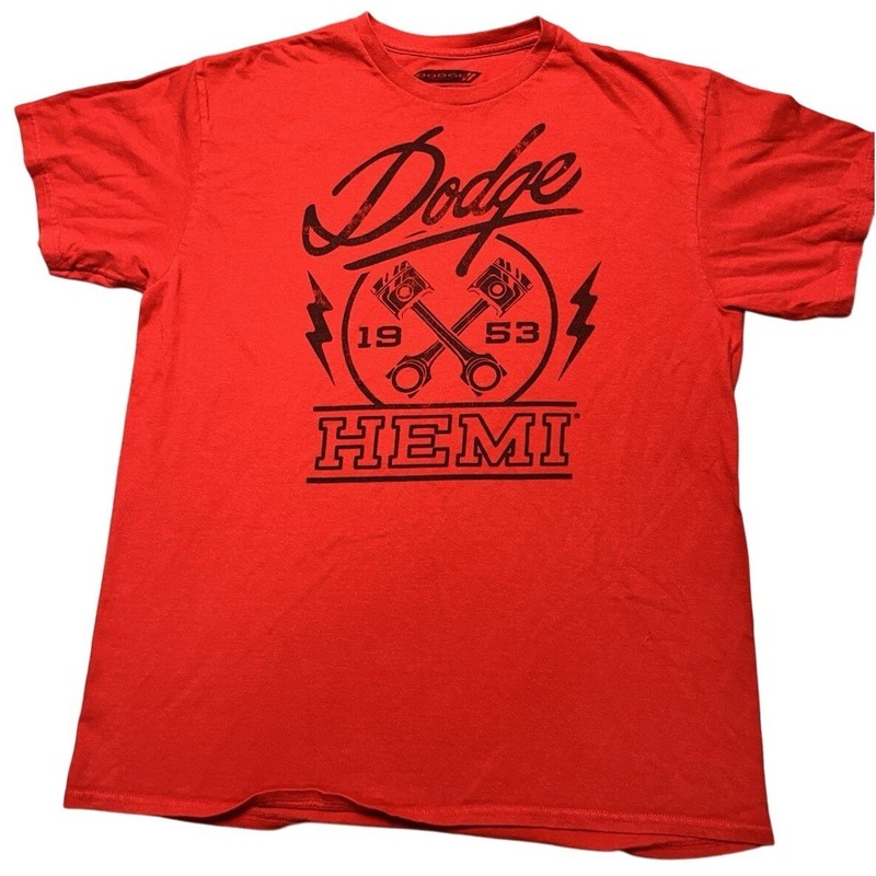 Dodge Shirt Mens Large Red Hemi 1953 Automobile Cars Engine Graphic Tee