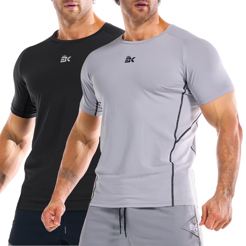 Men’s DiamondGrid Workout Gym Shirt-Breathable Short Sleeve Muscle Tee,Quick …