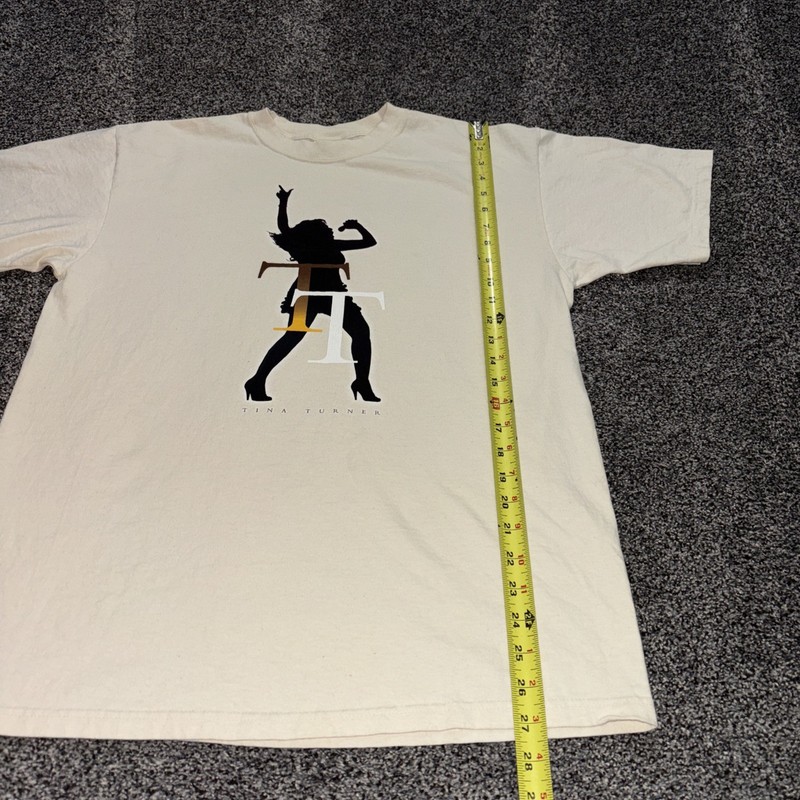 Vintage Tina Turner T-Shirt White Size Large Light Tan Anvil Tag Music 90’s gallery