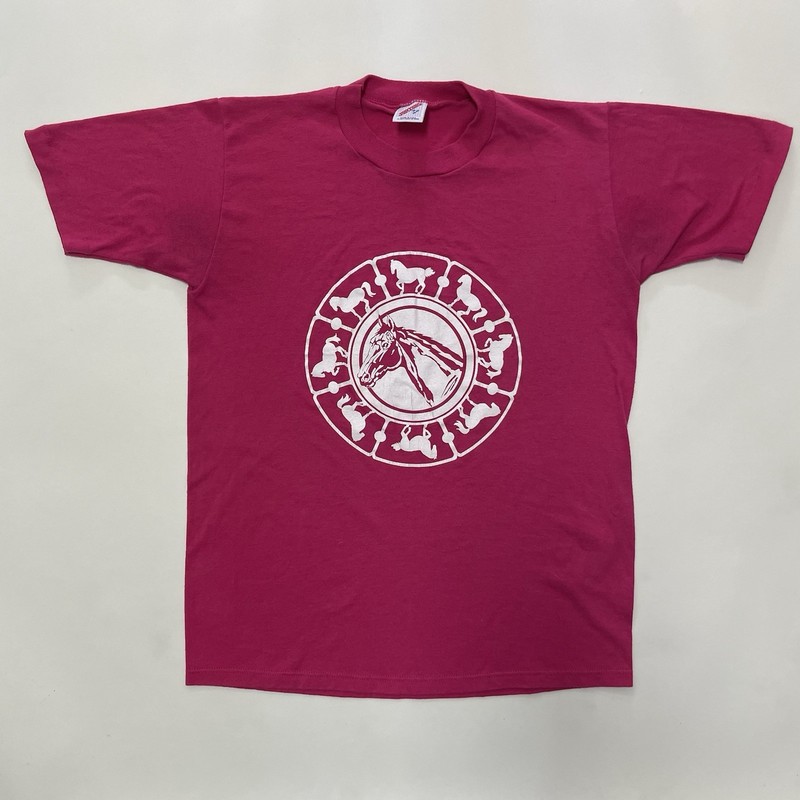1980s Horses Carousel Vintage Graphic T-Shirt Single Stitch Jerzees Size M