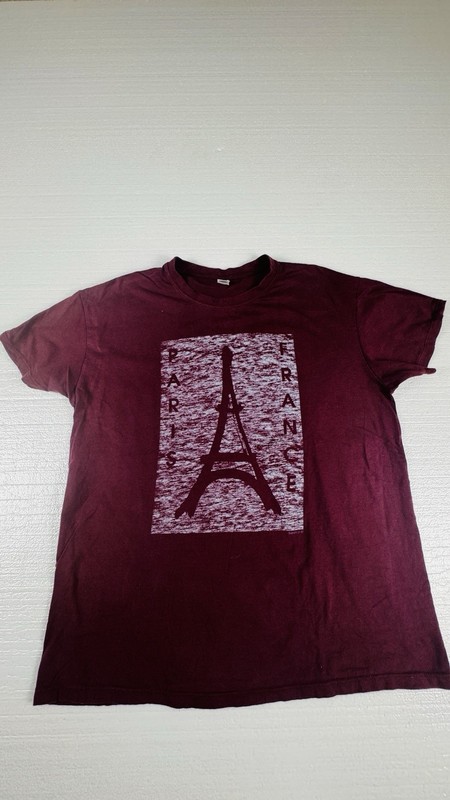 SOL'S Regent Paris France Graphic Burgundy Cotton T-shirt Mens L Crewneck