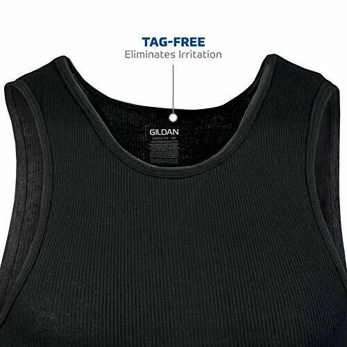 Gildan Men's A-Shirt Tanks, Multipack, Style G1104, 11 Black Tank Tops New 2XL