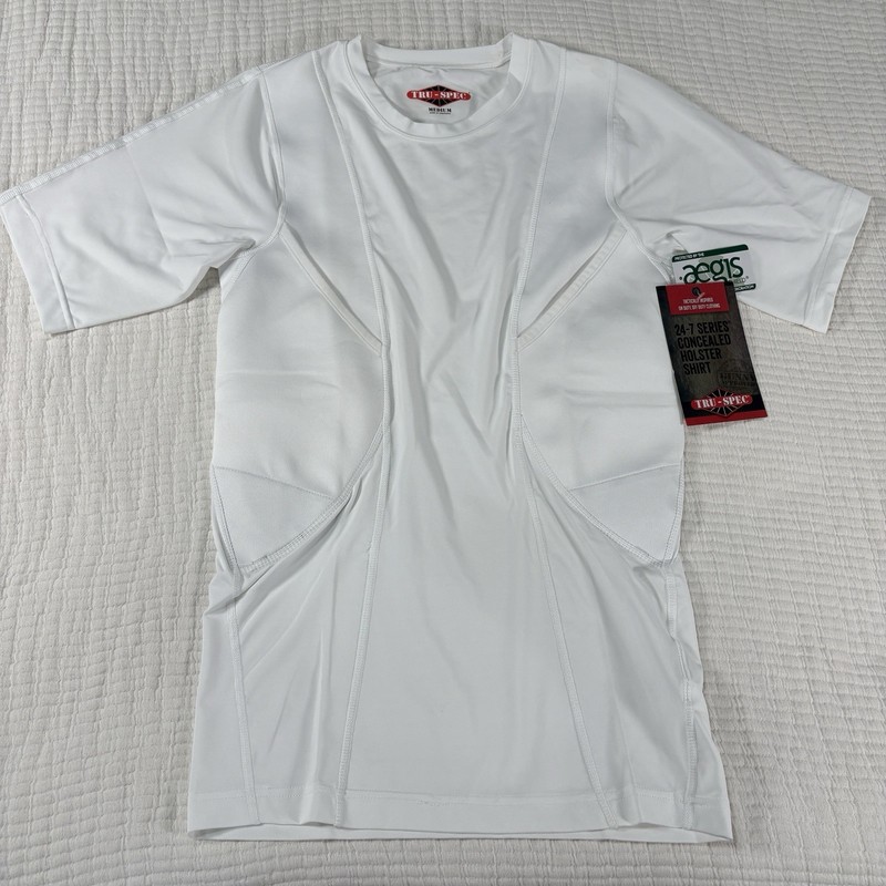 Tru Spec Concealed Holster Carry Shirt Mens Medium White Tactical Compression