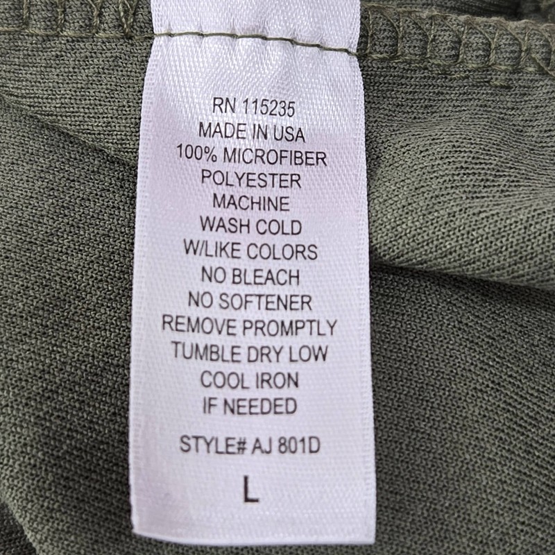 US Army Men Shirt L Green Viewsport Microfiber Star Logo Activewear Short gallery