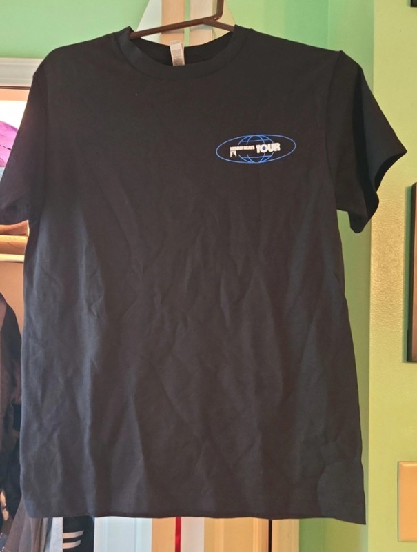 American Apparel Heavyweight Black Tour Graphic Logo Crew Neck T-Shirt Size S