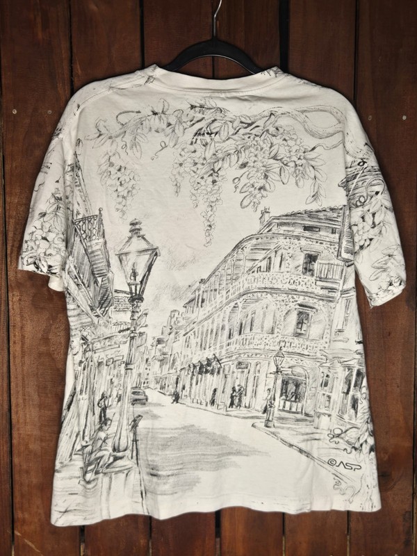 Vintage Tee Jays Sof Tee AOP New Orleans Bourbon Street Shirt Large gallery