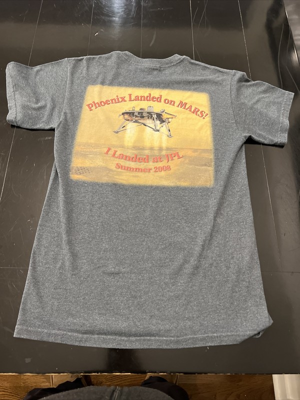 JPL Logo ‘Phoenix Landed on Mars! I Landed at JPL Summer 2008’ Shirt Small Gray