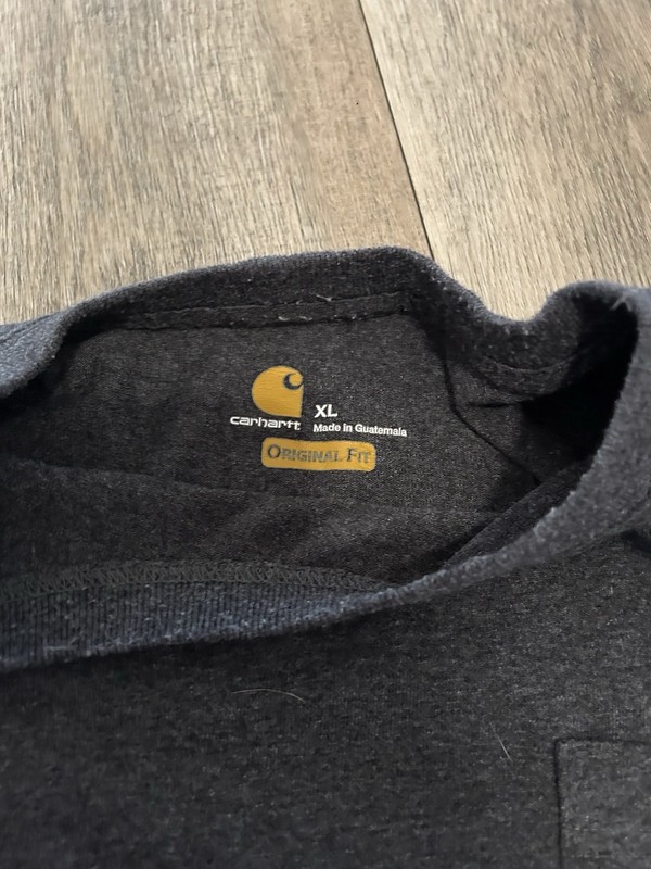 Carhartt T-Shirt Men's XL Original Fit Pocket Size Gray Double Stitched Workwear gallery
