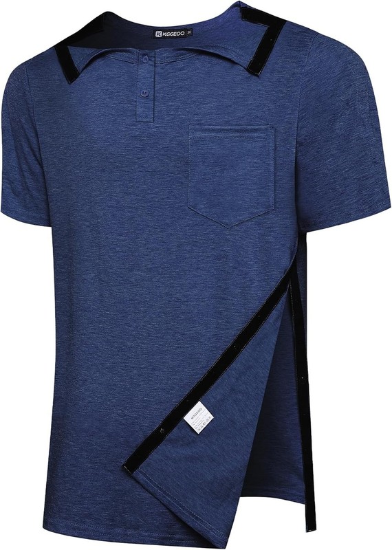Men’s Post Shoulder Surgery Recovery Shirt Tear Away Short Sleeve Rotator Cuf... gallery