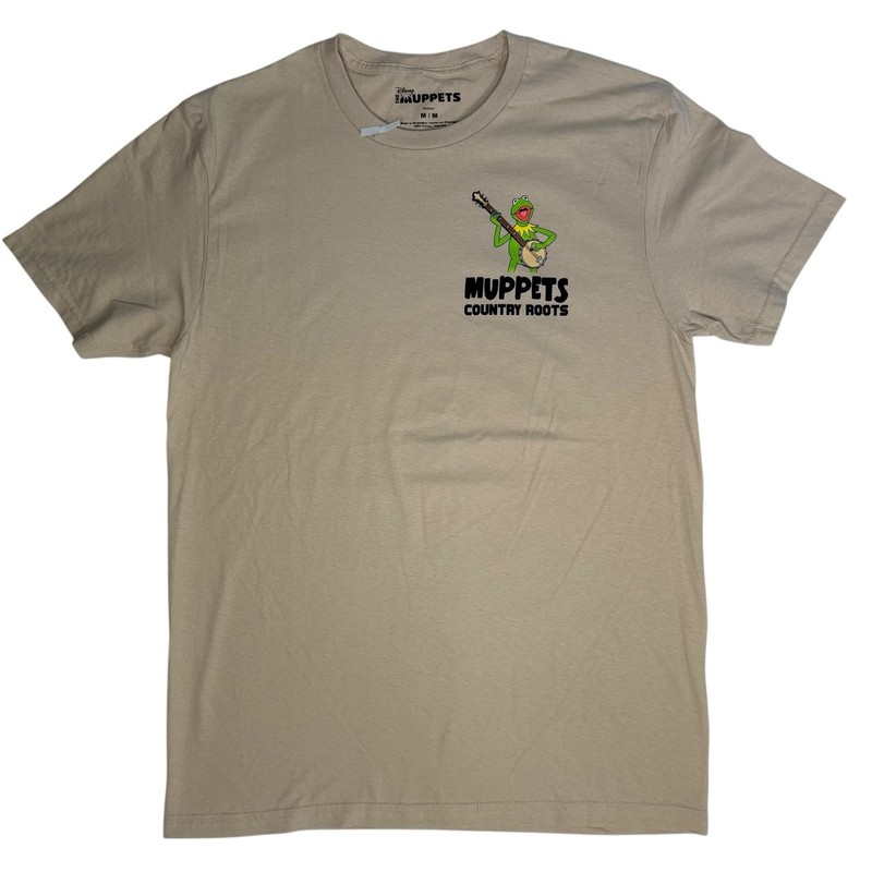 Disney The Muppets Kermit Country Roots T-Shirt Men’s Size M Beige Banjo NWOT