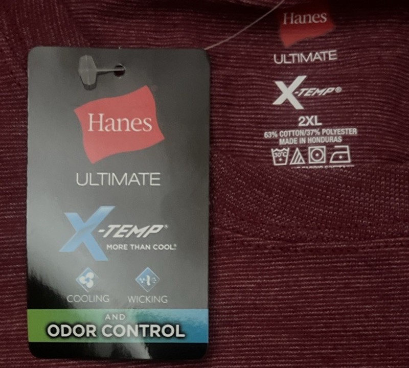 Hanes Ultimate X-Temp T-Shirts 2XL Cranberry Tart Heath New Sealed gallery