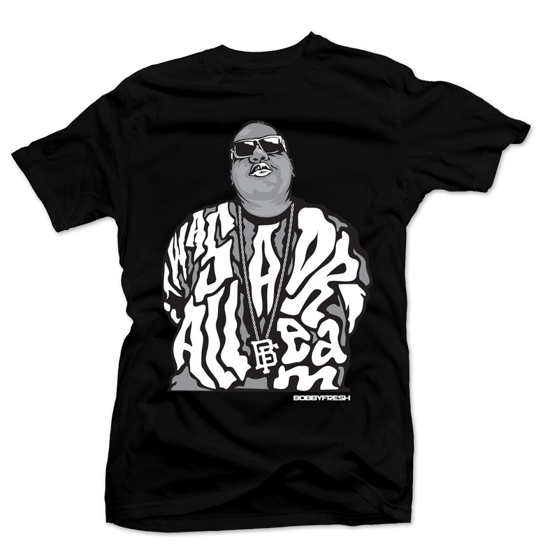 Biggie Smalls Dream Big Black Tee