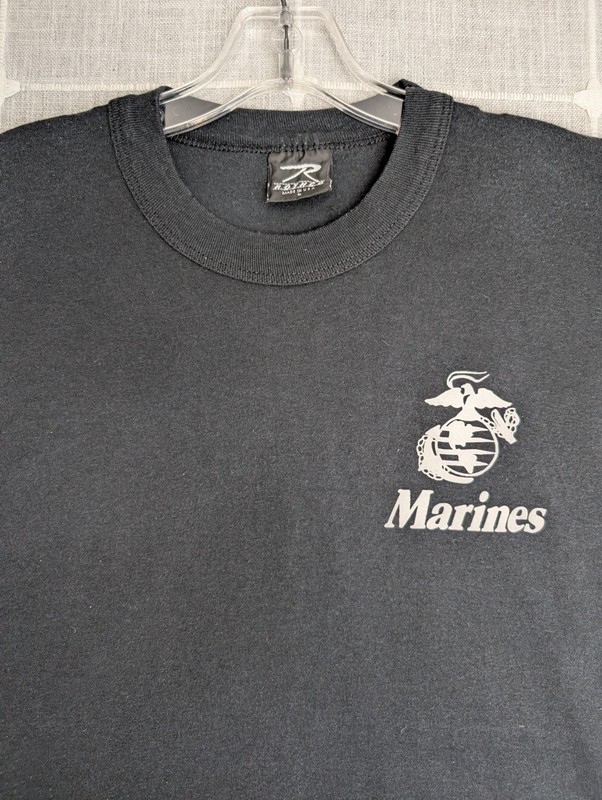 Vintage Marines Shirt Mens Medium Black Pain is Weakness Leaving The Body Rothco gallery