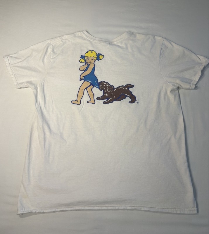 Coppertone Logo Sunscreen Lotion White Tee Shirt Retro 90s Gilden Size L Vintage