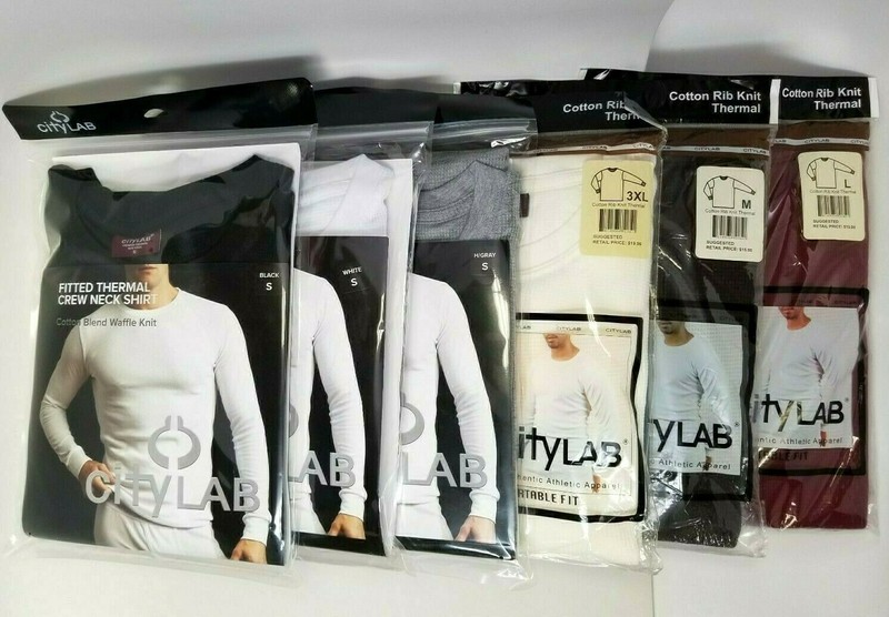 New Men’s CityLAB Fitted Thermal Crewneck Shirt Select Color & Size