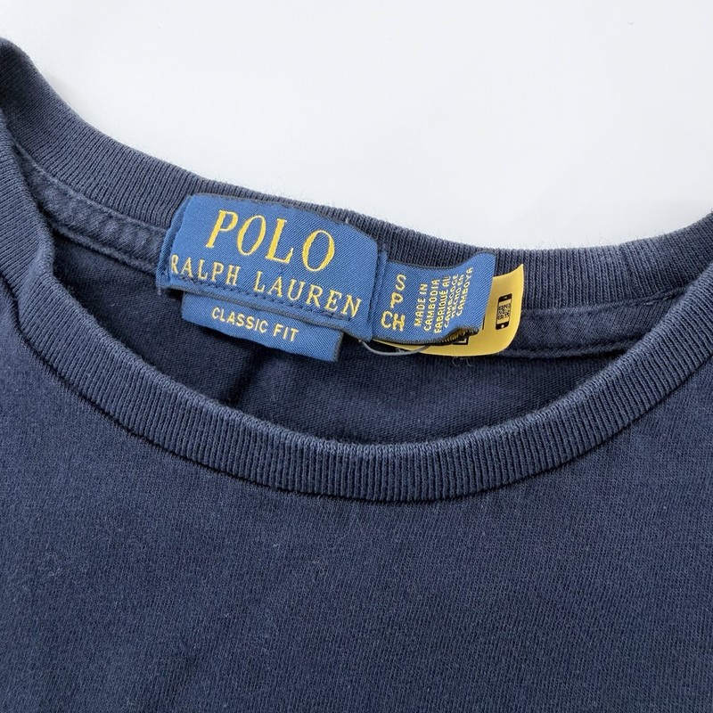 Polo Ralph Lauren Navy Blue Multi Color Logo T-Shirt Mens Classic Fit Small gallery
