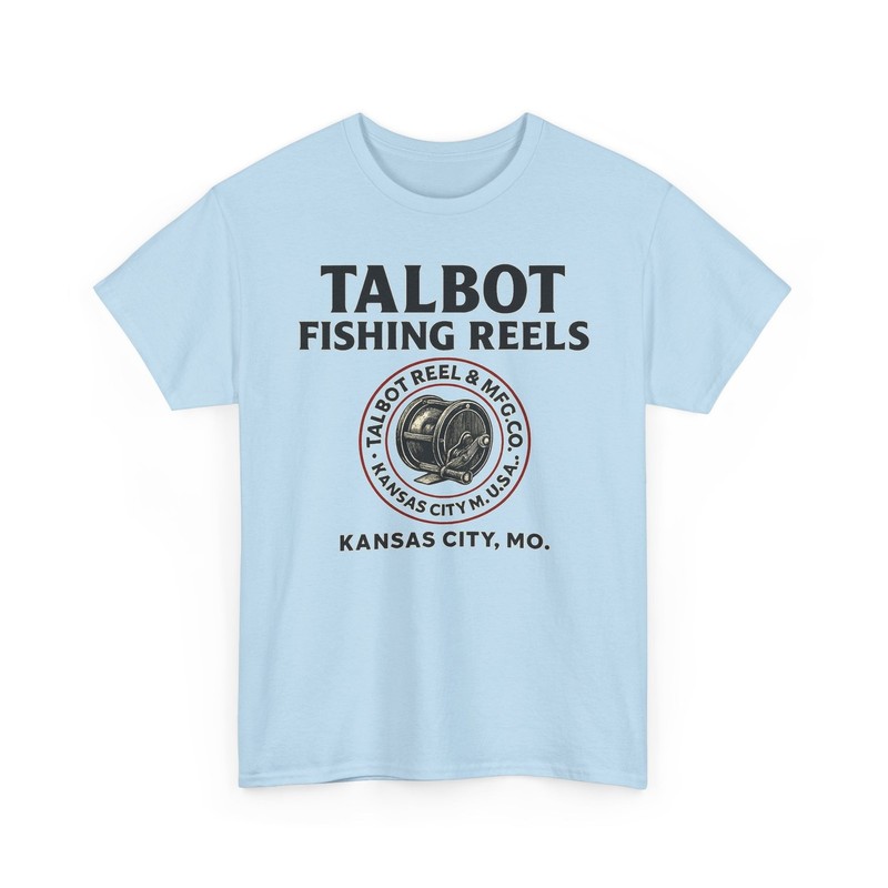 Talbot Reels Kansas City MO USA Vintage Fishing Reel Brand Retro T-shirt