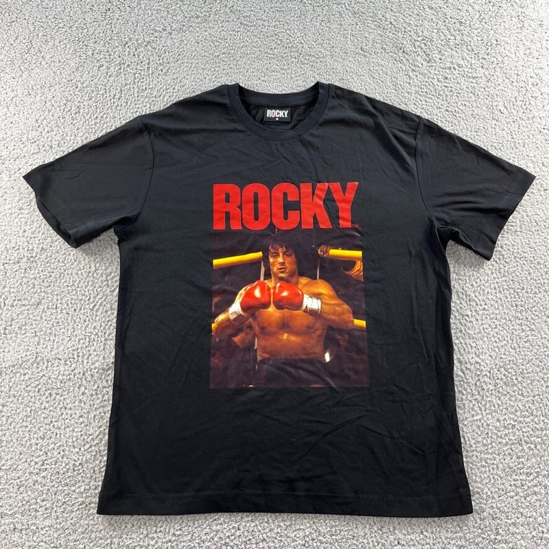 NEW Rocky T Shirt Mens Medium Black Graphic Tee Topman Sylvester Stallone Boxing