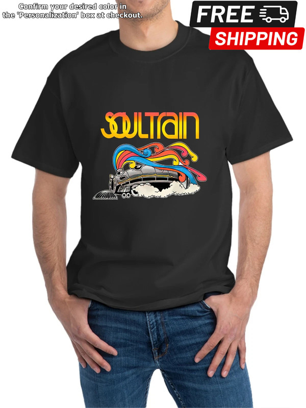 Men’s Retro Soul Train Graphic T-Shirt – Black Casual Short Sleeve Cotton Tee wi