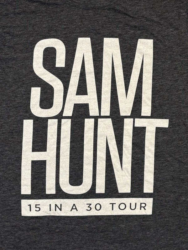 Sam Hunt 15 In A 30 Concert Tour T-shirt Adult Medium