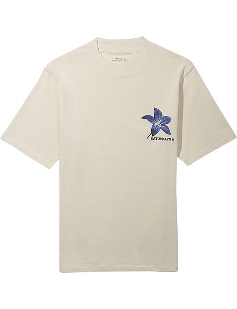 Saturdays NYC Men’s FLORAL CREST WYTHE MOCKNECK S/S TEE – Size Medium