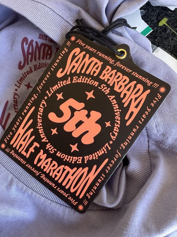 SANTA BARBARA CALIFORNIA (2025) NWT Half Marathon 5th Anniversary T-Shirt Sz XS gallery