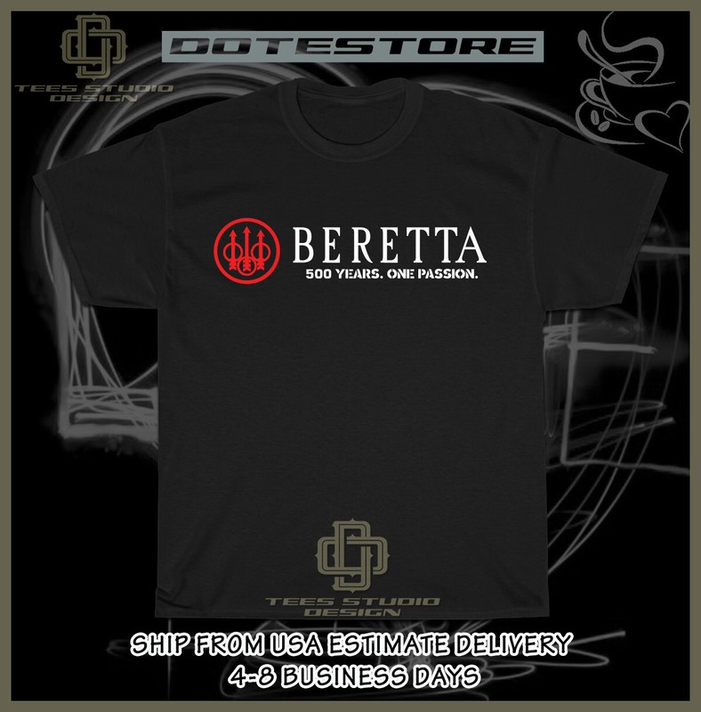 New BERETTA Firearms Gun Red Logo Men’s T-Shirt American Dotees Tee Shirt