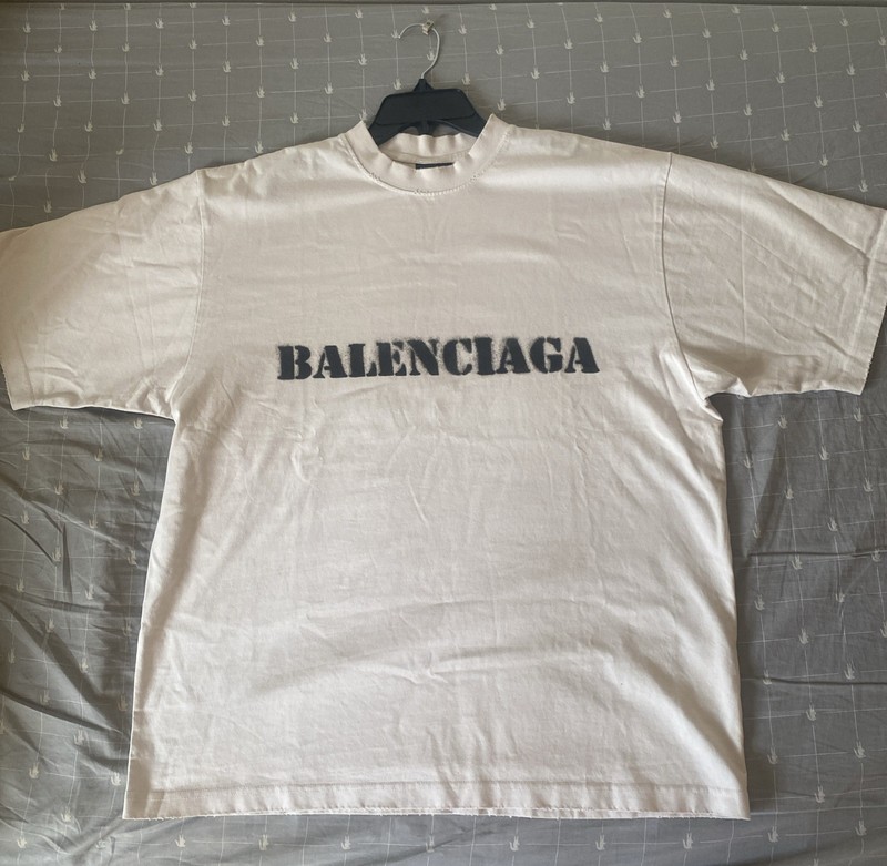 Balenciaga Spray Paint Logo Oversized Boxy Tee – Authentic Made in Portugal