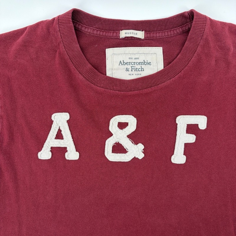 Y2K Abercrombie & Fitch Shirt Mens 2XL Muscle Fit Embroidered Applique Logo