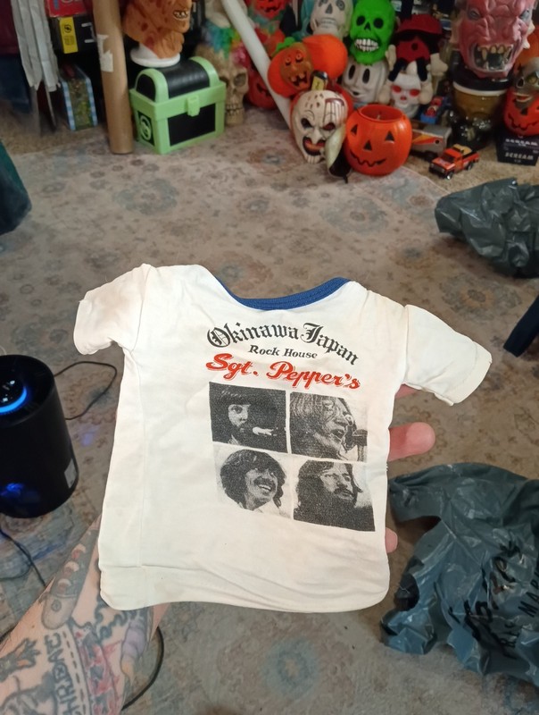 Vintage Beatles Baby Shirt Doll Shirt Single Stitch Okinawa Japan Sgt. Peppers
