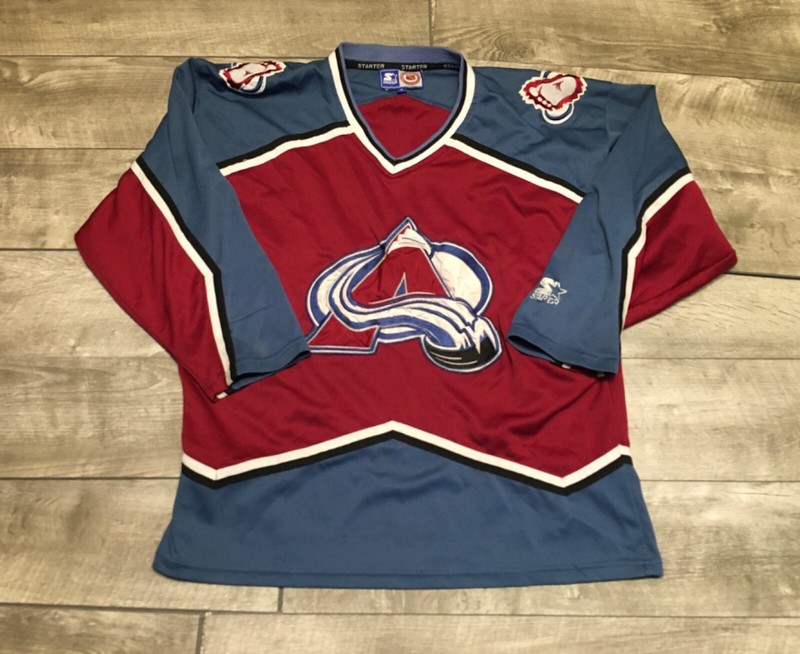 Vintage Starter Colorado Avalanche NHL Hockey Jersey Uniform Small Embroidered