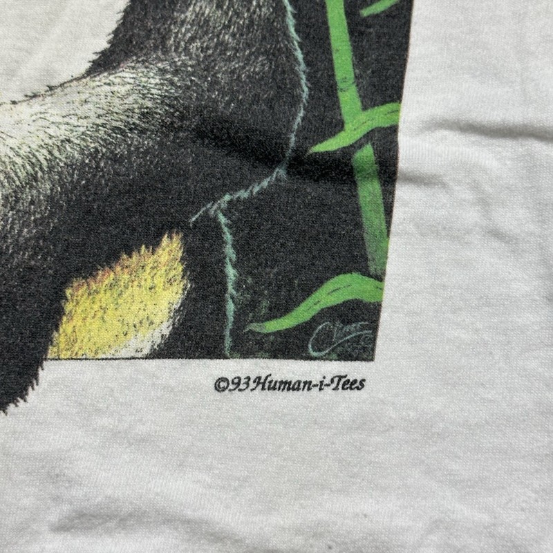 Vintage Bearly Surviving Panda Nature Shirt L 1993 Human-i-tees S/S Tee USA 90s gallery