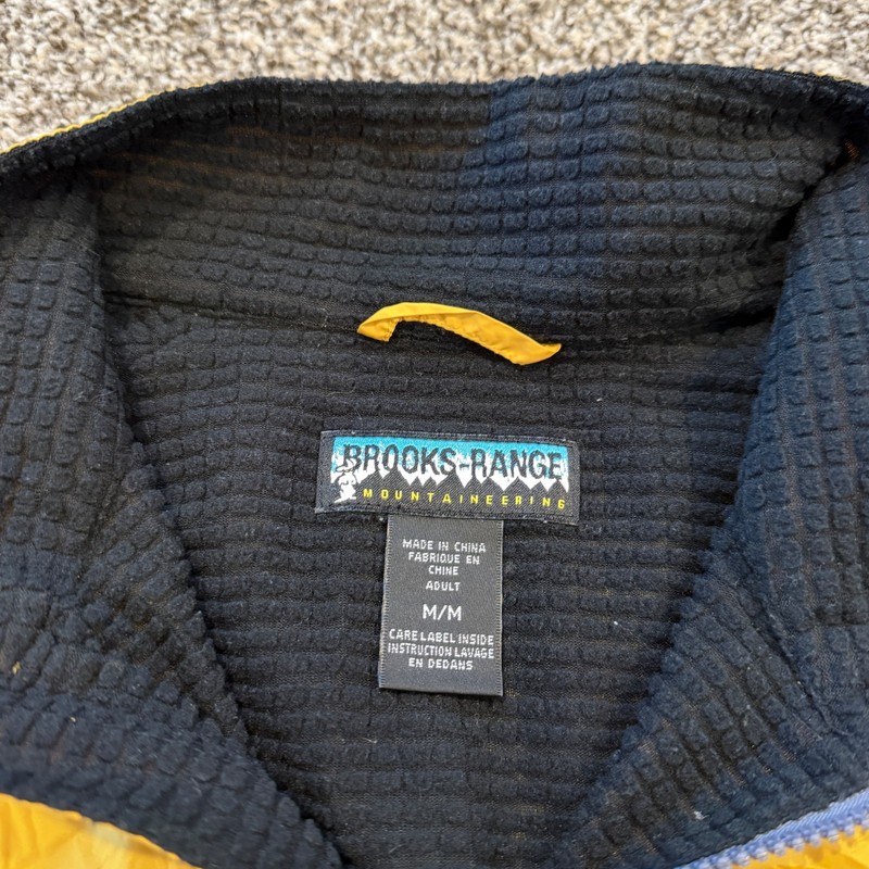 Brooks-Range Mountaineering Short Sleeve Mens M Grid Fleece 1/4 zip Shirt Yellow gallery