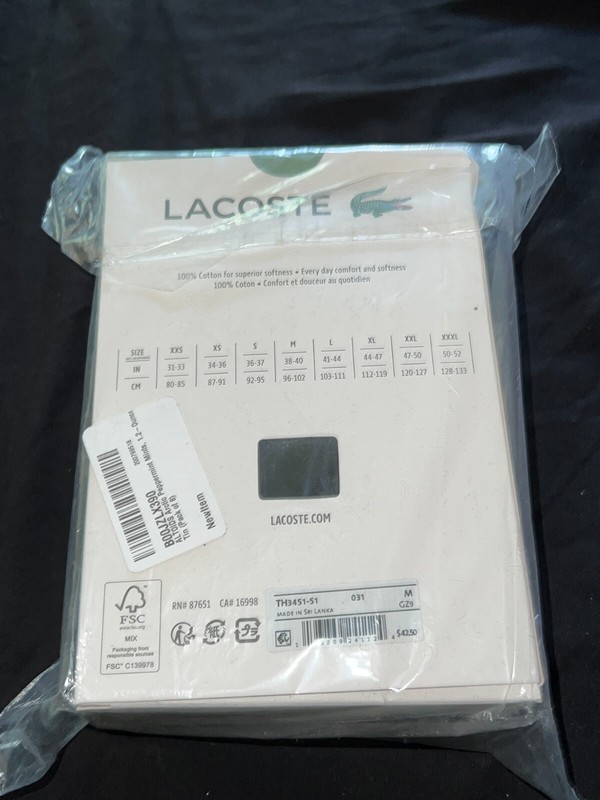 Lacoste Men Essentials 3 Pk Regular Fit Crew Neck T-Shirt Black TH3451-51 031 gallery