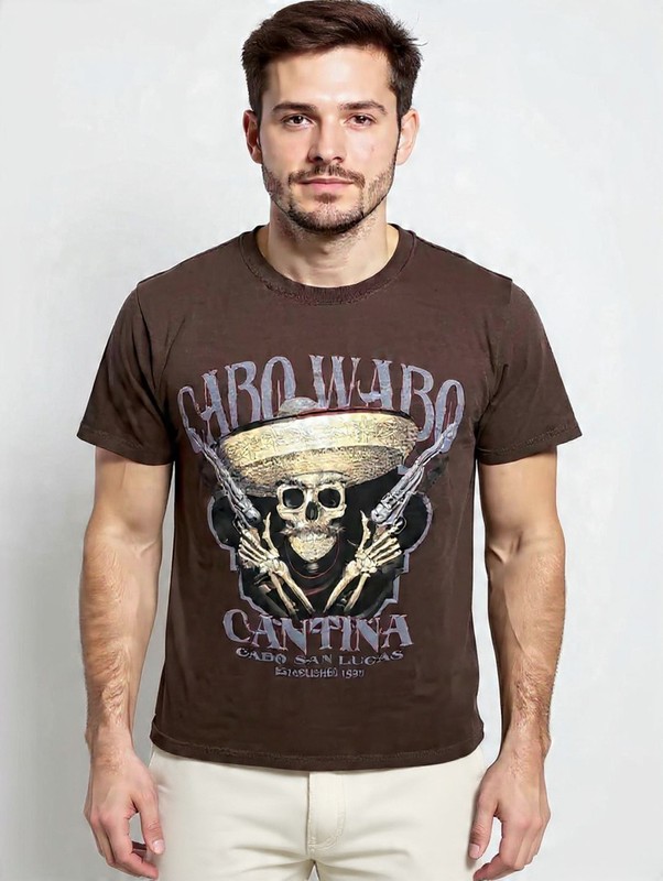 Cabo Wabo Cantina San Lucas est 1990 Adult Small Brown TShirt