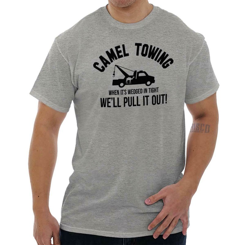 Camel Towing Funny Camel Toe Gym Workout Womens or Mens Crewneck T Shirt Tee