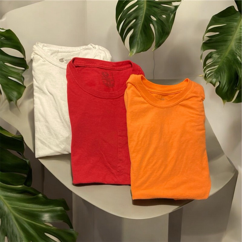 3 Pc Men’s Top Brand Solid Color Casual Cotton T-Shirts Sz Sm