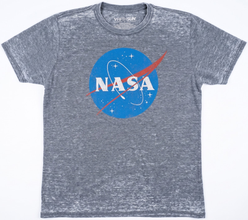MEN’S TSHIRT: NASA Space Program Logo Gray Burnout Athletic Fit Fifth Sun LARGE