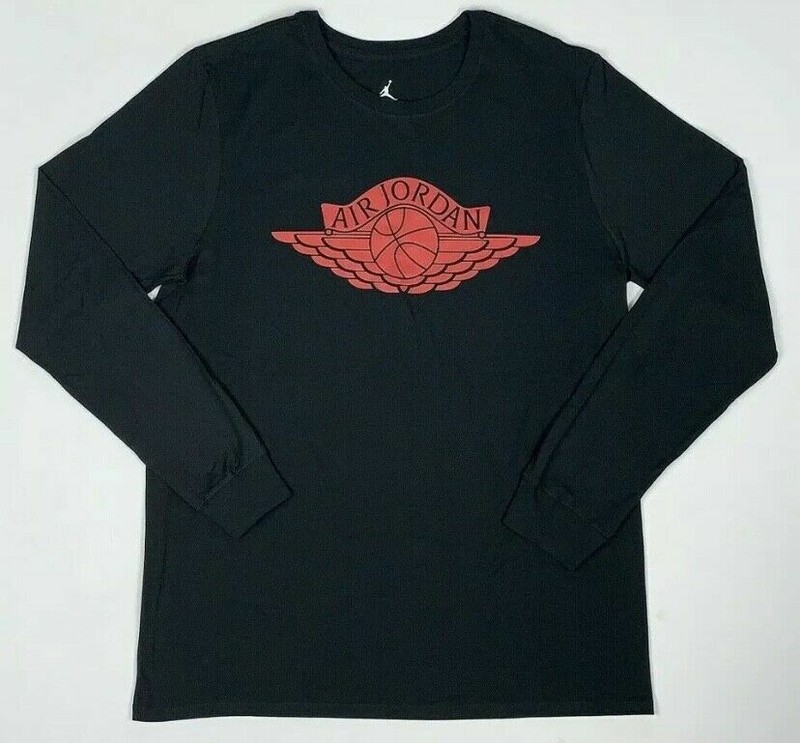 Nike Jordan Iconic Wings Long Sleeve T-Shirt Men’s Small Medium Large 3XL 4XL