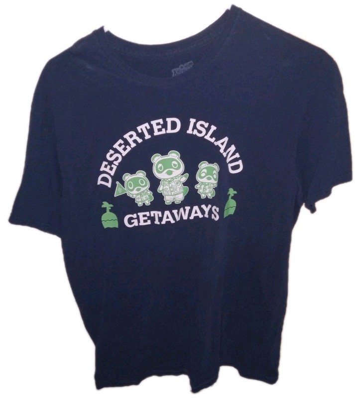 Animal Crossing Tom Nook New Horizons T Shirt Men’s L Navy Blue Nintendo Game