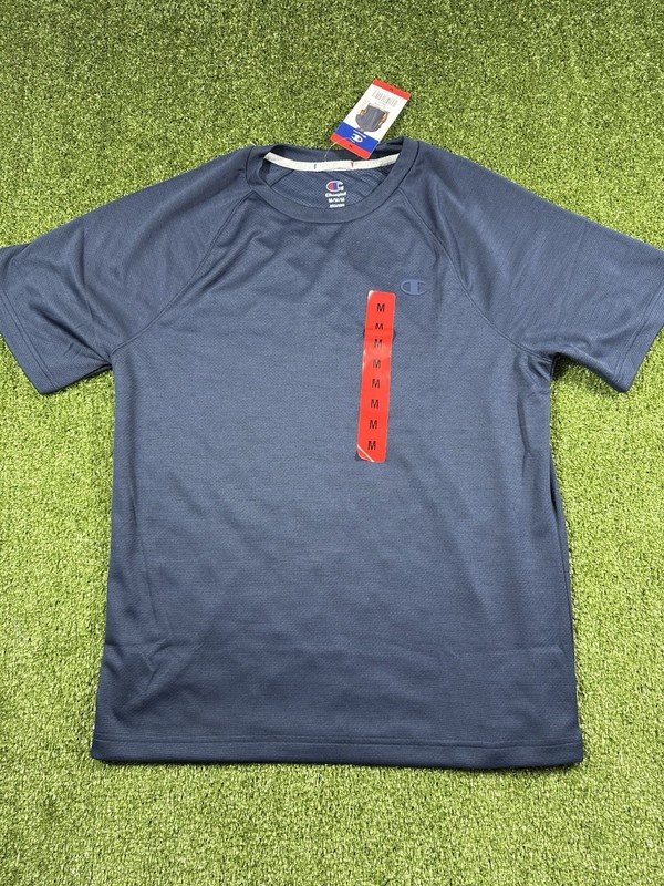 Champion Men’s Crewneck Short Sleeve Classic Tee, Blue, Size M