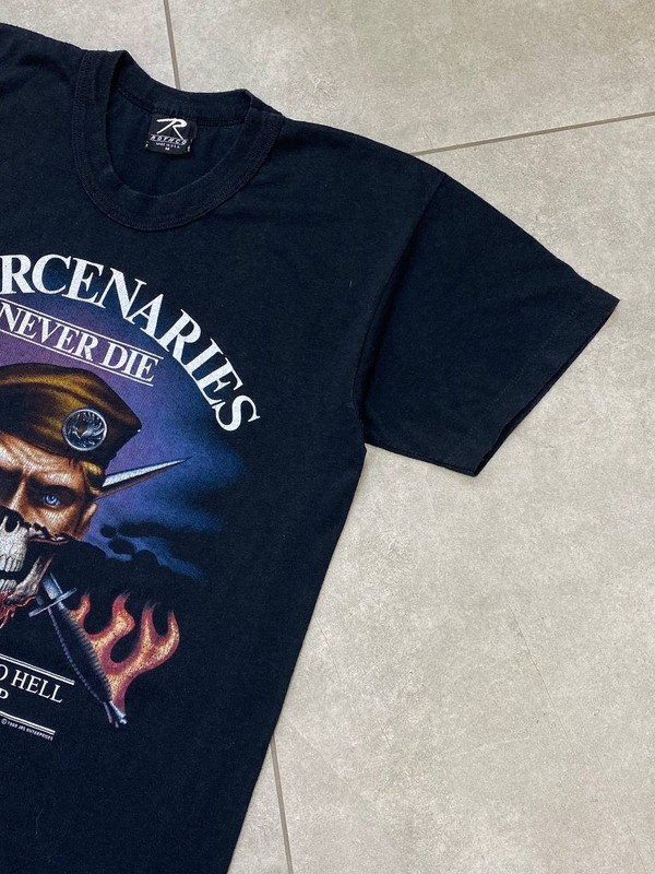 Vintage Rothco 1988 Mercenaries Never Die Military T-Shirt SIZE M gallery