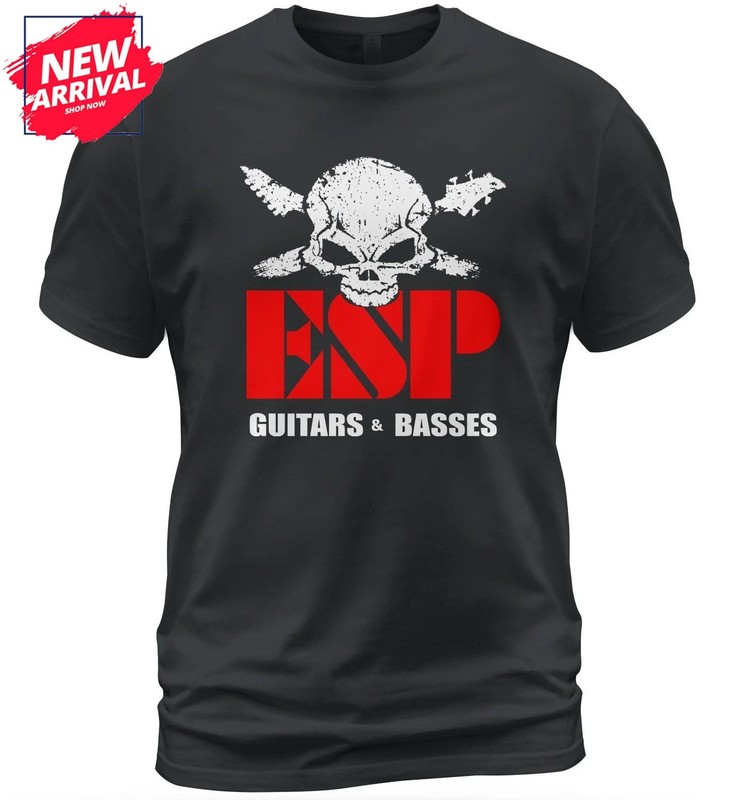 Skull ESP Guitars & Basses Guitars Logo Heavy Cotton T-Shirt – USA Size