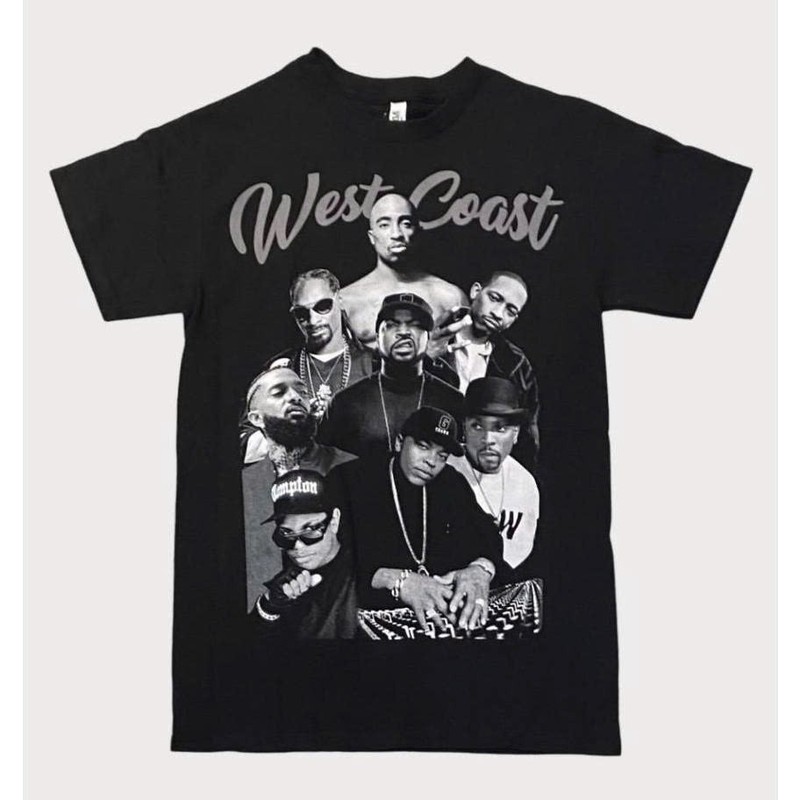 Youth + Adult West Coast Kings Shirt, Legends Hip Hop Graphic T-Shirts, Westside