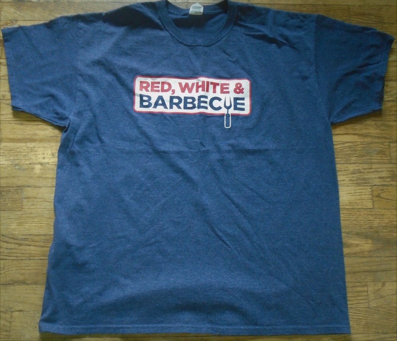 Red, White and Barbeque T-Shirt All American T-Shirt SIZE 2XL 50 Cotton 50 Poly