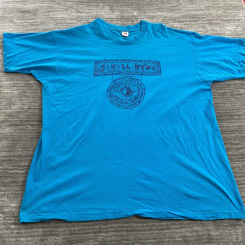 Vintage Jekyll and Hyde Shirt Mens 3XL Blue Bar Harbor Maine Made USA Tee 90s