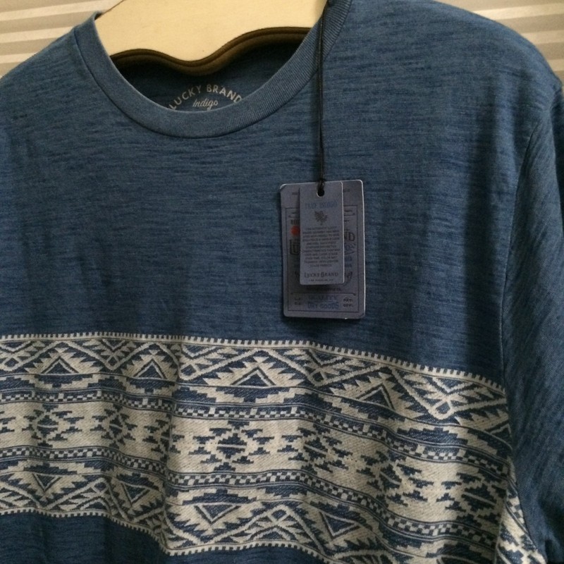Indigo Jacard Chest Stripe Tee XL Tall NWT Tee gallery