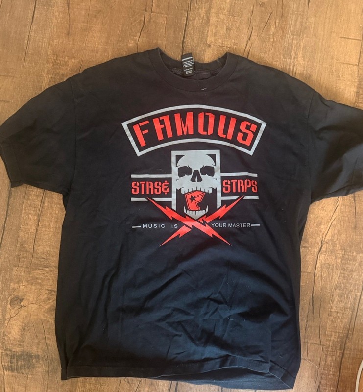 Y2K Famous Stars & Strap Shirt Mens F Logo Graphic Grunge Skater Streetwear